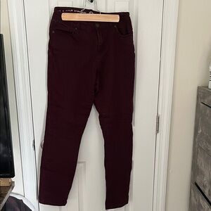 Women's Deep Red Skinny Jeans